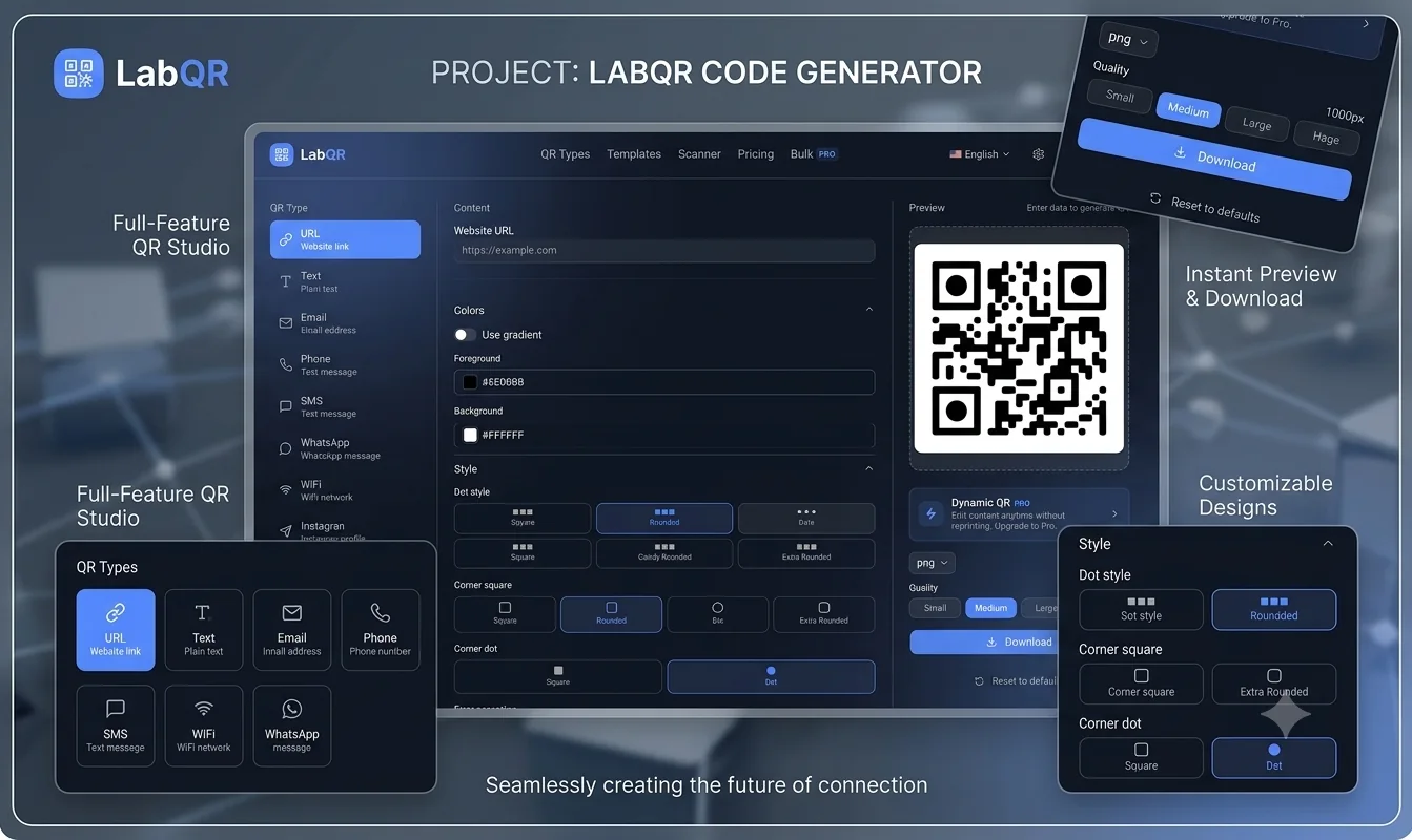 LabQR — QR Code Generator Web App