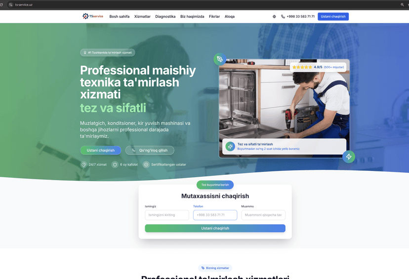 SEO loyihasi - TS-Service