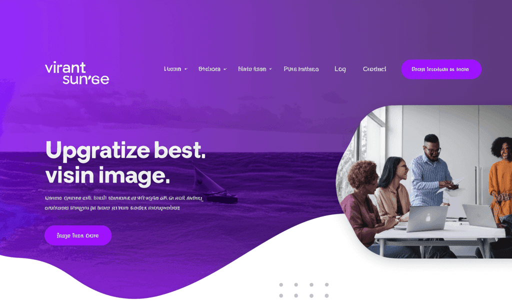 Custom corporate website homepage design with a hero banner, navigation menu and call-to-action button, built responsively by Innosoft